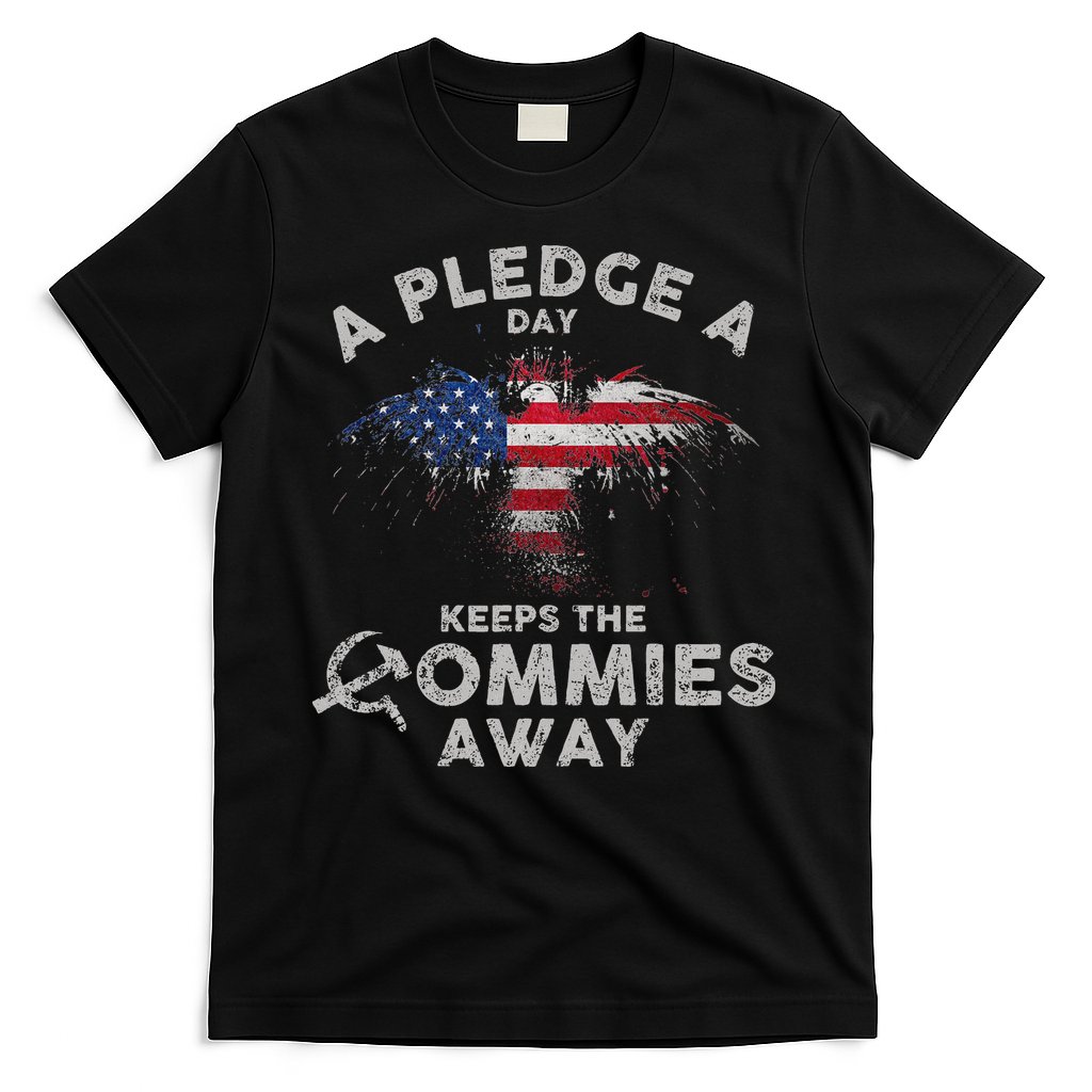 A Pledge Day Keeps The Commies Away Patriotic Eagle American T-Shirt