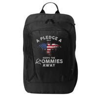A Pledge Day Keeps The Commies Away Patriotic Eagle American City Backpack