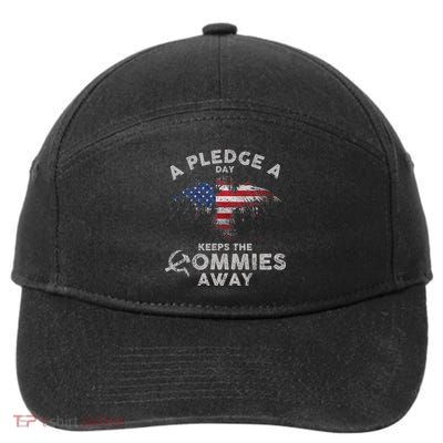A Pledge Day Keeps The Commies Away Patriotic Eagle American 7-Panel Snapback Hat