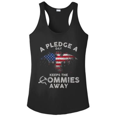 A Pledge Day Keeps The Commies Away Patriotic Eagle American Ladies PosiCharge Competitor Racerback Tank