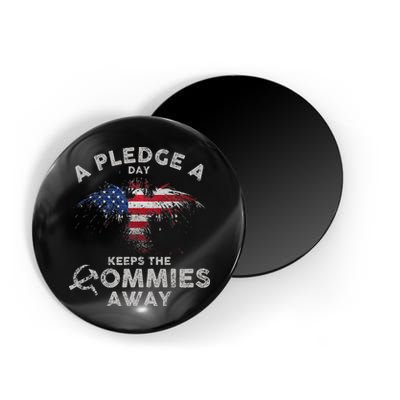 A Pledge Day Keeps The Commies Away Patriotic Eagle American Magnet