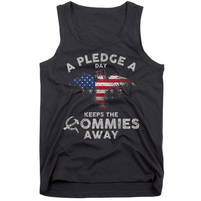 A Pledge Day Keeps The Commies Away Patriotic Eagle American Tank Top