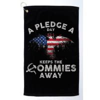 A Pledge Day Keeps The Commies Away Patriotic Eagle American Golf Towel
