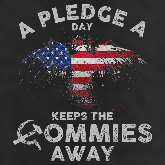 A Pledge Day Keeps The Commies Away Patriotic Eagle American Golf Towel