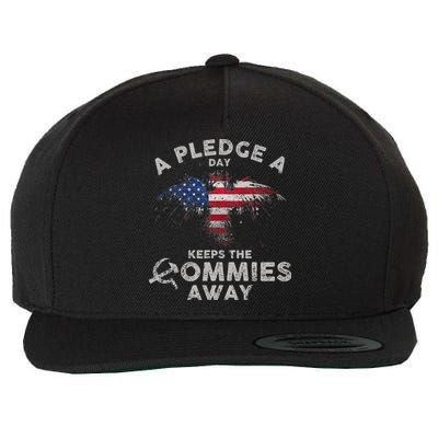 A Pledge Day Keeps The Commies Away Patriotic Eagle American Wool Snapback Cap