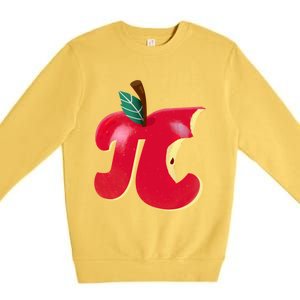 Apple Pi Day Funny Math Nerd Pie Teacher 3 14 Constant Gift Premium Crewneck Sweatshirt