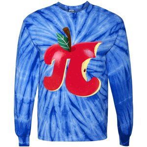 Apple Pi Day Funny Math Nerd Pie Teacher 3 14 Constant Gift Tie-Dye Long Sleeve Shirt