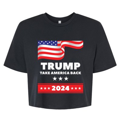 American President Donald Trump 2024 Take America Back Flag US Election Classic Bella+Canvas Jersey Crop Tee