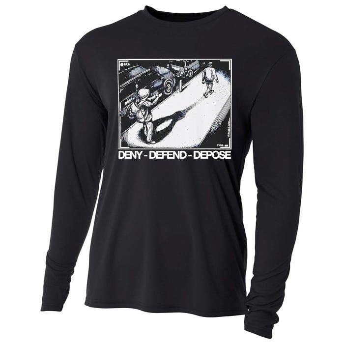 Assassination Print Deny Defend Depose Cooling Performance Long Sleeve Crew