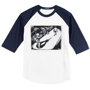 Assassination Print Deny Defend Depose Baseball Sleeve Shirt