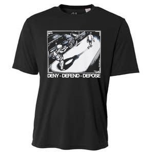 Assassination Print Deny Defend Depose Cooling Performance Crew T-Shirt