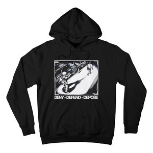 Assassination Print Deny Defend Depose Hoodie