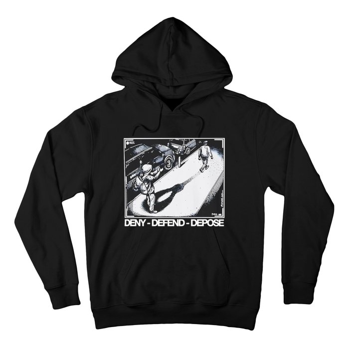 Assassination Print Deny Defend Depose Hoodie