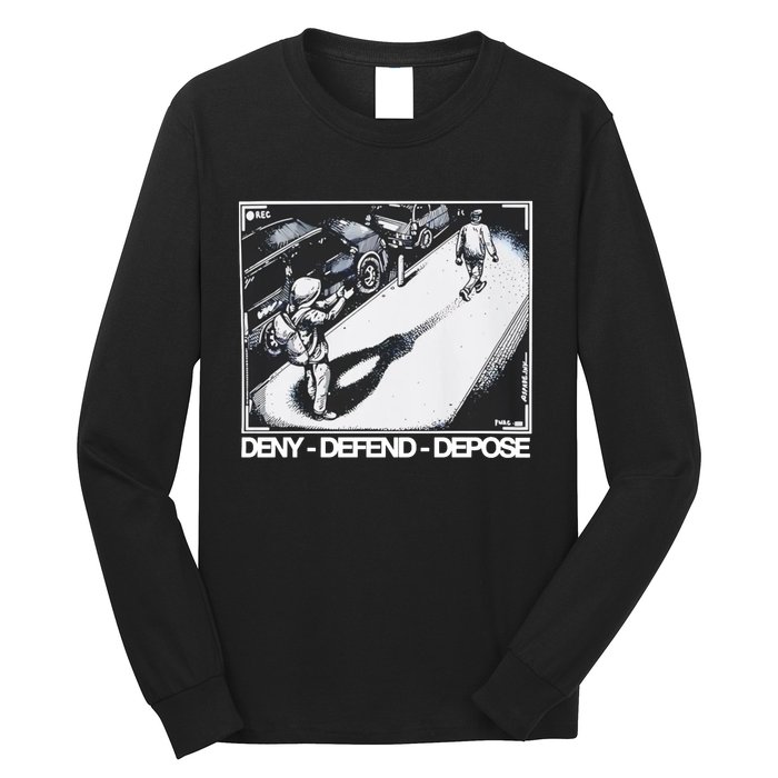 Assassination Print Deny Defend Depose Long Sleeve Shirt