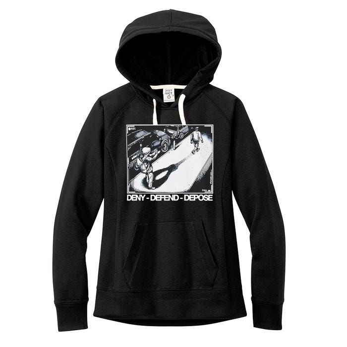 Assassination Print Deny Defend Depose Women's Fleece Hoodie