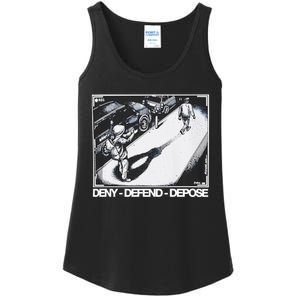 Assassination Print Deny Defend Depose Ladies Essential Tank