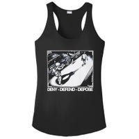 Assassination Print Deny Defend Depose Ladies PosiCharge Competitor Racerback Tank