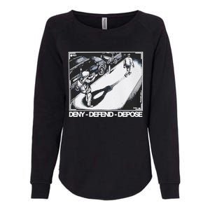 Assassination Print Deny Defend Depose Womens California Wash Sweatshirt