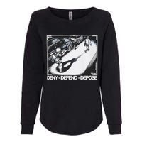 Assassination Print Deny Defend Depose Womens California Wash Sweatshirt