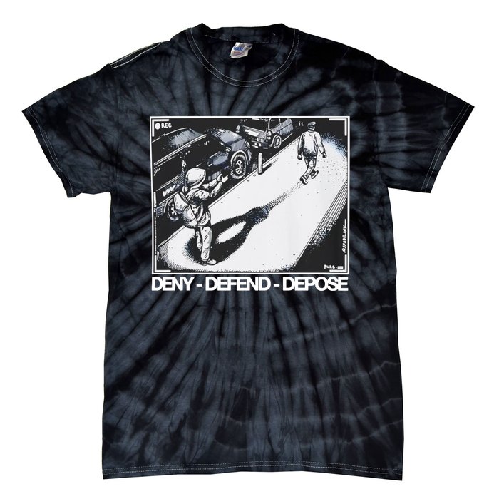 Assassination Print Deny Defend Depose Tie-Dye T-Shirt