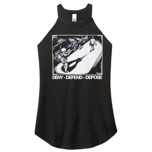 Assassination Print Deny Defend Depose Women's Perfect Tri Rocker Tank