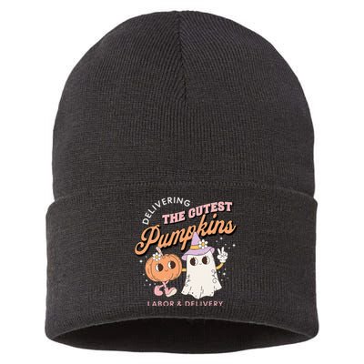 Adorable Pumpkin Delivery Halloween Costume Sustainable Knit Beanie