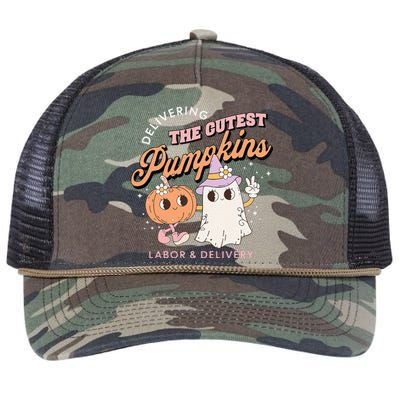 Adorable Pumpkin Delivery Halloween Costume Retro Rope Trucker Hat Cap