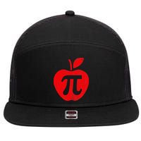 Apple Pi Day Funny Math Nerd Pie Teacher 3.14 7 Panel Mesh Trucker Snapback Hat