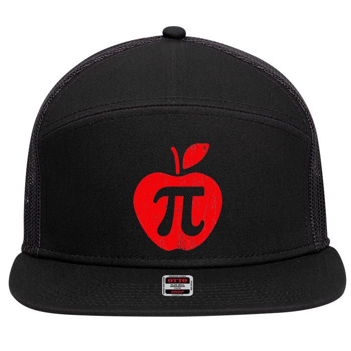 Apple Pi Day Funny Math Nerd Pie Teacher 3.14 7 Panel Mesh Trucker Snapback Hat