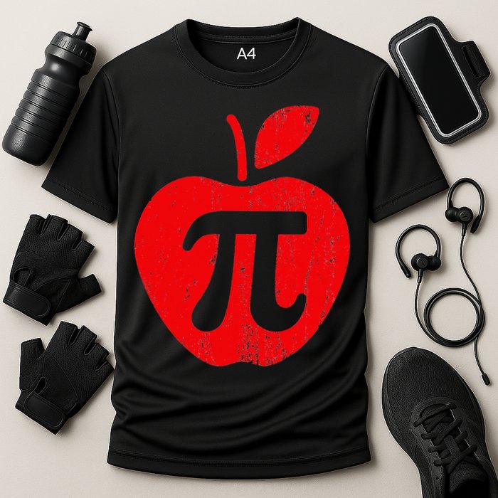 Apple Pi Day Funny Math Nerd Pie Teacher 3.14 Performance Shirt