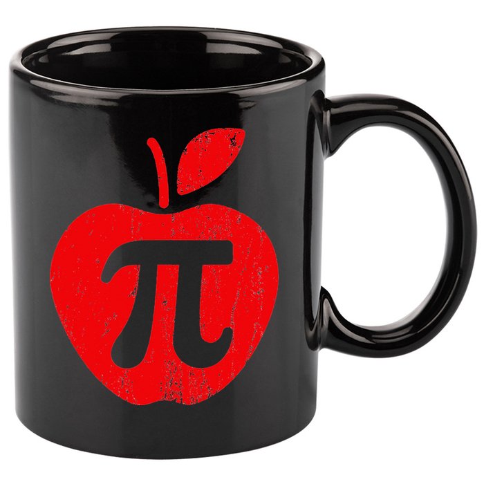 Apple Pi Day Funny Math Nerd Pie Teacher 3.14 11oz C Handle Ceramic Mug