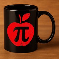 Apple Pi Day Funny Math Nerd Pie Teacher 3.14 11oz C Handle Ceramic Mug