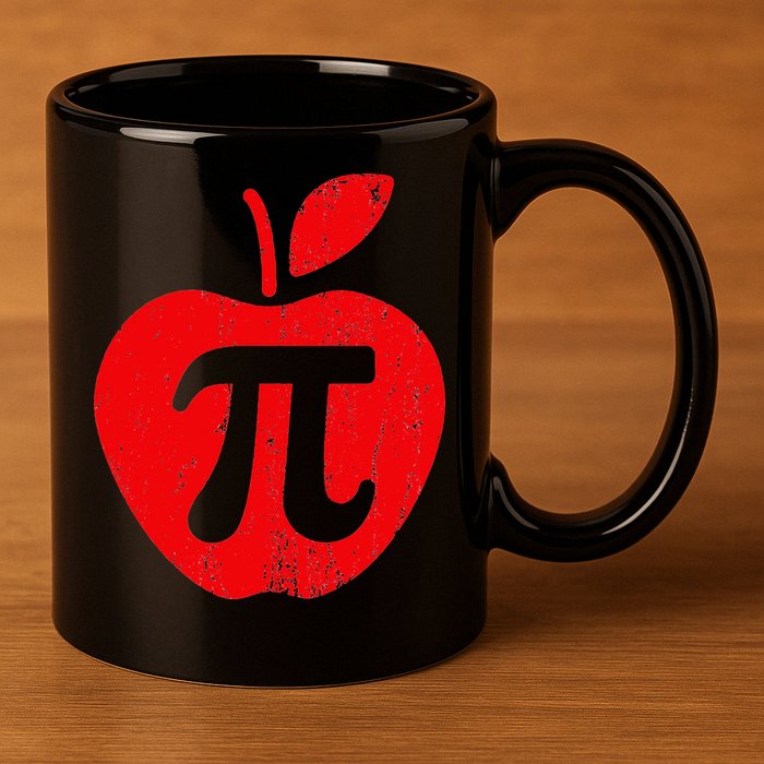 Apple Pi Day Funny Math Nerd Pie Teacher 3.14 11oz C Handle Ceramic Mug