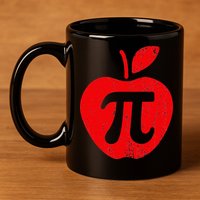 Apple Pi Day Funny Math Nerd Pie Teacher 3.14 11oz C Handle Ceramic Mug