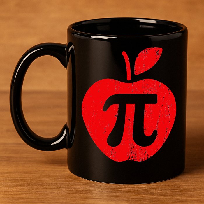 Apple Pi Day Funny Math Nerd Pie Teacher 3.14 11oz C Handle Ceramic Mug