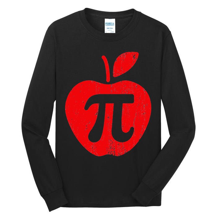 Apple Pi Day Funny Math Nerd Pie Teacher 3.14 Tall Long Sleeve T-Shirt