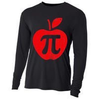 Apple Pi Day Funny Math Nerd Pie Teacher 3.14 Cooling Performance Long Sleeve Crew
