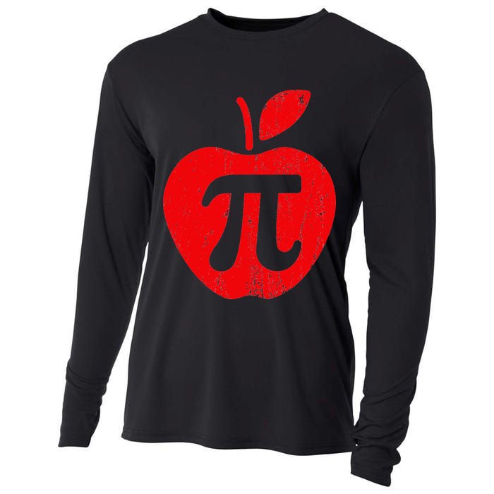 Apple Pi Day Funny Math Nerd Pie Teacher 3.14 Cooling Performance Long Sleeve Crew