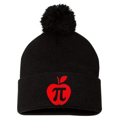Apple Pi Day Funny Math Nerd Pie Teacher 3.14 Pom Pom 12in Knit Beanie