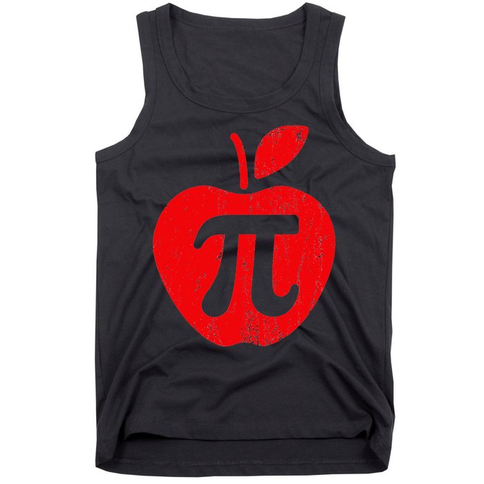 Apple Pi Day Funny Math Nerd Pie Teacher 3.14 Tank Top