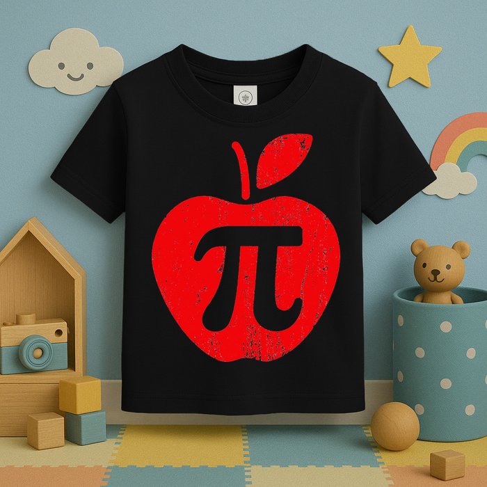Apple Pi Day Funny Math Nerd Pie Teacher 3.14 Toddler T-Shirt