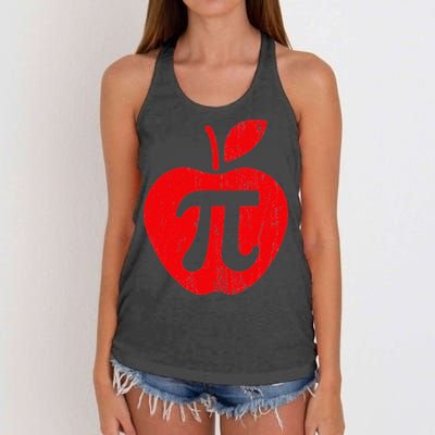 Apple Pi Day Funny Math Nerd Pie Teacher 3.14 Women's Knotted Racerback Tank