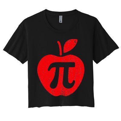 Apple Pi Day Funny Math Nerd Pie Teacher 3.14 Crop Top