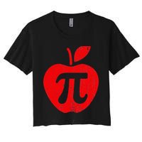 Apple Pi Day Funny Math Nerd Pie Teacher 3.14 Crop Top