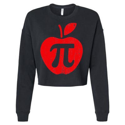 Apple Pi Day Funny Math Nerd Pie Teacher 3.14 Cropped Pullover Crew