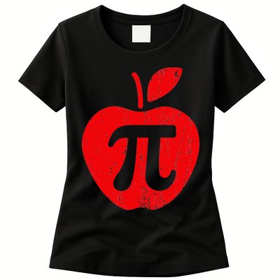 Apple Pi Day Funny Math Nerd Pie Teacher 3.14 Womens T-Shirt