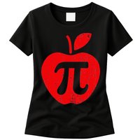 Apple Pi Day Funny Math Nerd Pie Teacher 3.14 Womens T-Shirt