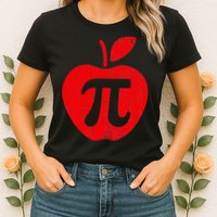 Apple Pi Day Funny Math Nerd Pie Teacher 3.14 Womens T-Shirt