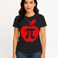 Apple Pi Day Funny Math Nerd Pie Teacher 3.14 Womens T-Shirt