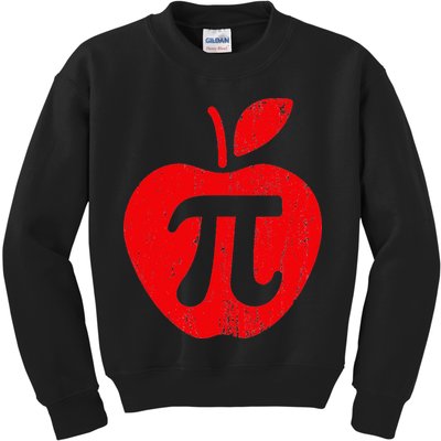 Apple Pi Day Funny Math Nerd Pie Teacher 3.14 Kids Sweatshirt
